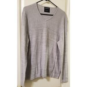 NWOT's-Calvin Klein Jeans Sweater Career Casual Woman's Gray V-neck Lng Slv Sz M